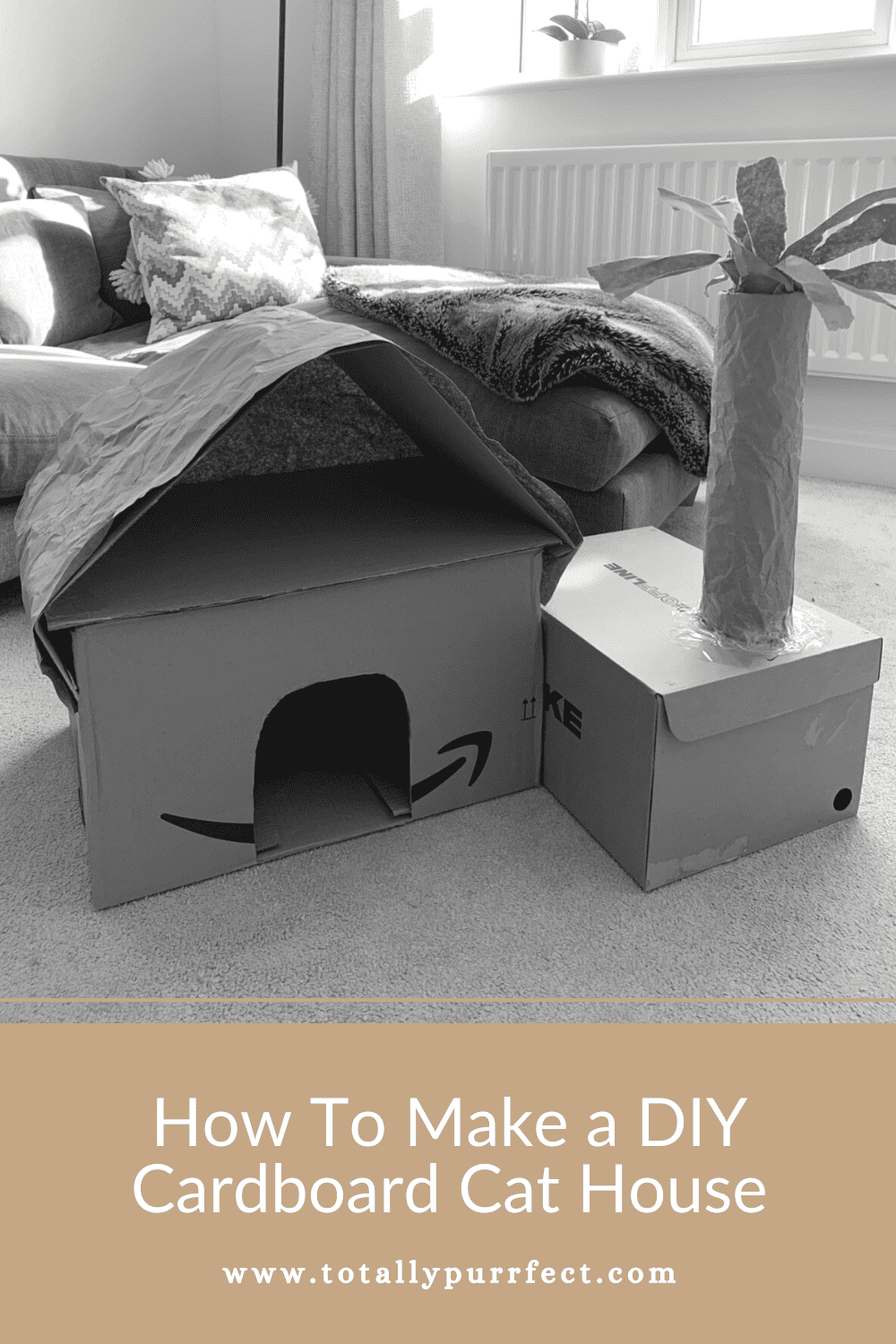 How To Make a DIY Cardboard Cat House